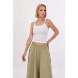 Yade Fashion Kadın Askılı Atlet %95 Viskon İnce Askılı Yumuşak Kumaş Rahat Kesim - Beyaz - XL