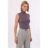 Yade Fashion Kadın Kolsuz Bluz - Mor - 2XL
