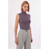 Yade Fashion Kadın Kolsuz Bluz - Mor - XL