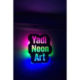 yadineonart Kişiye Özel RGB Işıklı Ahşap Tabela 50x50 cm – Kumandalı Arkadan Aydınlatmalı Firma & Ofis Tabelası