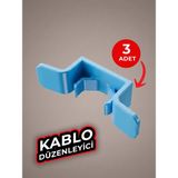 Yadu Küçük Ev Aletleri Kablo Düzenleyici Kitchenaid, Mikser, Fritöz, Tüm Ev Aletleri ile Uyumlu 3 Adet - Açık Mavi