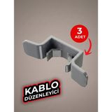 Yadu Küçük Ev Aletleri Kablo Düzenleyici Kitchenaid, Mikser, Fritöz, Tüm Ev Aletleri ile Uyumlu 3 Adet - Gri