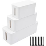 YaeCCC Kablo Yönetim Düzenleyici Kutu Güç Şeritleri Hider Güç Kabloları Masa, TV, Bilgisayar, USB Hub, Kablolar (Üçlü Set) Beyaz