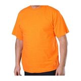 Yafta Yuvarlak Yaka Bisiklet Yaka Turuncu Tişört İş T-Shirt Elbisesi - XL