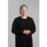 Yağ Yeşili Pratik Hazır Geçmeli Tesettür Bone Sandy Büzgülü Salaş 2119_36