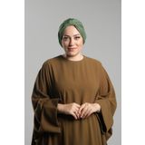 Yağ Yeşili Pratik Hazır Geçmeli Tesettür Bone Sandy Pileli Salaş 2121_36