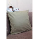 Yağ Yeşili Premium %100 Pamuklu Fermuarsız Kırlent Kılıfı 43x43cm yesil
