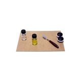 Yağdanlıklı Ahşap Palet 25 X 35 Cm Keten Yağı Terebentin Metal Spatül