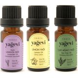 Yağevi Lavanta Uçucu Yağı 10 Ml+Limon Uçucu Yağı 10 Ml+Çay Ağacı Uçucu Yağı 10 ml 3'lü Set Orta Boy