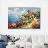 Yağlı Boya Dokulu Tablo Modern İstanbul Manzarası Gümüş Çerçeveli 100 x 150 cm U06023