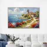 Yağlı Boya Dokulu Tablo Modern İstanbul Manzarası Gümüş Çerçeveli 100 x 150 cm U06026