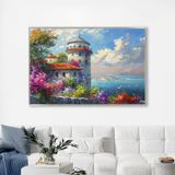 Yağlı Boya Dokulu Tablo Modern İstanbul Manzarası Gümüş Çerçeveli 140 x 210 cm U06025