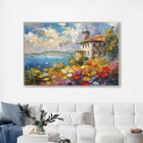 Yağlı Boya Dokulu Tablo Modern İstanbul Manzarası Gümüş Çerçeveli 50 x 70 cm U06024