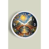 Yağlı Boya Tasarımlı Duvar Saati – Sanatsal, Soyut, Bohem ve Manzara Temalı Modern Saat - 35cm - Önü, JH1399S35BKP