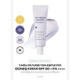 Yağlı Ciltler İçin Ton Eşitleyici Kore Güneş Kremi Derma Factory No Sebum Calming Sun Cream SPF 50+