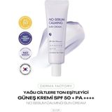 Yağlı Ciltler İçin Ton Eşitleyici Kore Güneş Kremi Derma Factory No Sebum Calming Sun Cream SPF 50+