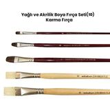 Yağlı Ve Akrilik Boya Fırça Seti (10) Karma Fırça