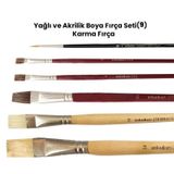 Yağlı Ve Akrilik Boya Fırça Seti (9) Karma Fırça
