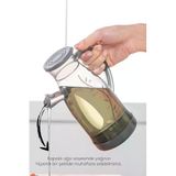 Yağlık Sirkelik Şeffaf Sosluk 700ml, BPA İçermez, Bulaşık Makinesine Uygun, Gıdayla Temas Uygun yağdanlık, Kapaklı Ağız, 22.5cm Yükseklik (1, ŞEFFAF)