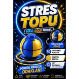 YAGLİZ Premium Stres Çarkı, Hızlı Dönen Stres Topu Çift Rulmanlı Bas Bırak Oyuncak - Mavi Gold