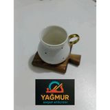 Yağmur Ahşap Atölyesi 4 Adet Ahşap Kupa Fincan Bardak Altlığı - 0 - 200 ml