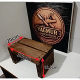 Yağmur Ahşap Atölyesi - Ahşap Tabure Yükseltici Basamak - Ceviz