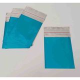 Yağmur Ambalaj Mavi Yapışkanlı Lüks Metalize Hediye Poşeti Mini Boy 7X9CM (50ADET) - 10M-Mavi