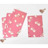 Yağmur Ambalaj Metalize Kurdale Desenli Yapışkanlı Pembe Hediye Poşeti 7X9CM (50ADET) - 01P-Pembe
