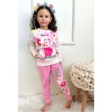 Yağmur Giyim Barbie Desenli Pembe 2 Ip Pamuk Kız Çocuk Eşofman Takımı 3-10 Yaş 7285-P - 3 - 4 Yaş