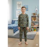 Yağmur Giyim Isob Yeşil Uçak Desenli %100 Pamuk Erkek Çocuk Pijama Takımı 8-13 Yaş 51534 - 8 - 9 Yaş