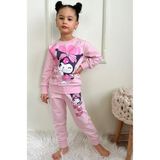 Yağmur Giyim Kuromi Desenli Pembe 2 Ip Pamuklu Kız Çocuk Eşofman Takımı 3-10 Yaş 7404-P - 3 - 4 Yaş