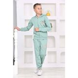 Yağmur Giyim Pjk2i Be Creatıve Desenli Yeşil 2 Ip Pamuk Erkek Çocuk Fermuarlı Eşofman Takımı 5-14 Yaş 7265-Y - 9 - 10 Yaş