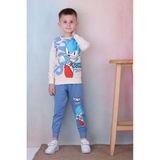 Yağmur Giyim Pjk2i Sonic Desenli Mavi 2 Ip Pamuk Erkek Çocuk Eşofman Takımı 3-10 Yaş 7249-M - 3 - 4 Yaş