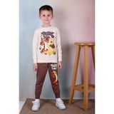 Yağmur Giyim Pjk2i Tiger Winnie Pooh Desenli Kahverengi 2 Ip Pamuk Erkek Çocuk Eşofman Takımı 3-10 Yaş 7243-K - 3 - 4 Yaş