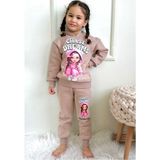 Yağmur Giyim Pjk3i Dreams Kız Desenli Bej 3 Ip Şardonlu Kapşonlu Pamuk Kız Çocuk Eşofman Takımı 3-10 Yaş 7355-B - 7 - 8 Yaş