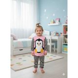 Yağmur Giyim Supermını Penguen Desenli Pamuklu Kız Çocuk Pijama Takımı 1-3 Yaş 1215 - Pembe - 2 Yaş