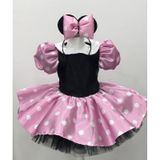 YAĞMUR KOStütüM Minnie Mouse Kız Çocuk Pembe Doğumgünü Elbisesi&Parti Kostümü Pembe