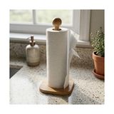 Yağmur Store %100 Doğal Bambu Kare Kağıt Havluluk - Minimalist Dik Ahşap Havlu Standı (12X28 Cm, 1 Adet)