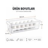 Yağmur Store 12 Gözlü Kilitli Yumurta Saklama Kabı Plastik Yumurta Taşıma Kutusu Kapaklı Şeffaf Buzdolabı Düzenleyici Bpa Free 12'li Yumurta Organizeri - 0,5 x 7 cm