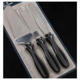 Yağmur Store 3'lü Profesyonel Pasta Spatula Seti, Siyah Ergonomik Saplı, Kek Kreması Sürme ve Dekorasyon Için Mutfak Aletleri Pasta Süsleme Spatulası - 0,5 x 7 cm