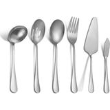 Yağmur Store 6 Parça Silver Sunum Için Servis Kaşığı Kaşık Çatal Spatula Reçel Seti CIN613SLV