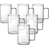 Yağmur Store 6'lı Borosilikat Cam Kupa Seti - Isıya Dayanıklı, Ince ve Hafif Çay, Kahve ve Bitki Çayı Bardağı Takımı (270 Ml) - 0 - Siyah