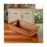 Yağmur Store Akasya Ağacından Ekmek Sepeti - Doğal Ahşap Ekmeklik, Şık Ekmek Sunumluk (23X13X7CM) - Kahvaltı ve Sofralar Için Servis Sepeti