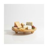 Yağmur Store Bambu Top Ayaklı Yuvarlak Sunumluk – 25CM Çap Seçenekli Doğal Ahşap Servis Tabağı | Peynir, Meze, Kek Standı, Kahvaltı ve Charcuterie Board | Yükseltilmiş Masaüstü Tepsi (25 Cm)