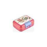 Yağmur Store Beslenme Kutusu Çift Katlı Alt Hazne Iki Bölmeli Yemek Saklama Kabı Çatal Kaşık Bıçak Set (Koyu Pembe-Turuncu) - 0,5 x 7 cm