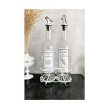 Yağmur Store Beyaz Standlı Akıtıcılı Şeffaf 750 ml Beyaz Etiketli Yağlık Yağdanlık
