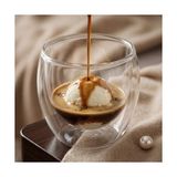 Yağmur Store Borosilikat Cam Bardak, 250 ml Geniş Kapasite, Isıya Dayanıklı Yapı, Çift Cidarlı Yalıtım, Ev Ofis Restoran Için Kullanıma Uygun Borosilikat Cam Çay Kahve Espresso Latte Sunum Bardağı - 0 - Siyah