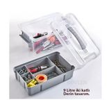 Yağmur Store Büyük Boy Bölmeli Organizer Kutu 9 Litre - Şeffaf Tasarım Saklama Kabı - Ev Araba Saklama Kutusu - Ev Banyo Düzenleyici, Dolap Düzenleyici, Saklama, Kutu, Organizer
