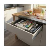 Yağmur Store Çekmece Içi Sürgülü Çatal Kaşık ve Bıçaklık Organizeri - Genişleyebilir Modüler Mutfak Düzenleyici (Açık 55 Cm, Kapalı 34 Cm) - Açık Gri ve Antrasit Renk - 0,5 x 7 cm