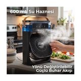Yağmur Store Concord Air Cooler Fan - Sulu Taşınabilir Mini Klima ve Hava Soğutucu, 3 Kademeli Türbin Vantilatör, 7 Renkli LED Işıklı ve Zamanlayıcılı Nemlendirici Masa Fanı (Siyah) - Var